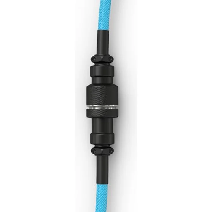 Glorious GMMK Coiled Cable, USB-C/USB-A Spiralkabel in Electric Blue, 1,40 m, doppelt ummantelt für erhöhte Haltbarkeit, fünfpoliger Aviator-Plug – Bild 4