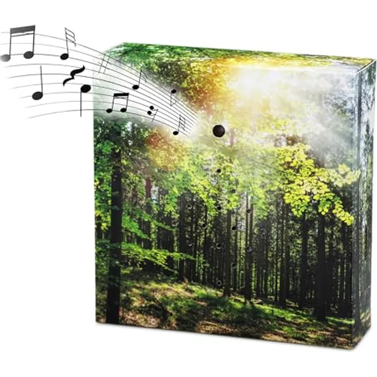 Spetebo 1.01 Soundbox Wald, Bluetooth-Lautsprecher mit beruhigenden Vogelgeräuschen, mehrfarbig, 12 cm – Bild 1