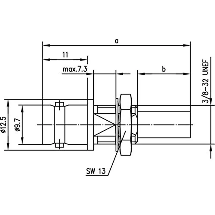 Telegärtner BNC-Steckverbinder Buchse, Einbau 50 Ω, 1 Stück – Bild 2