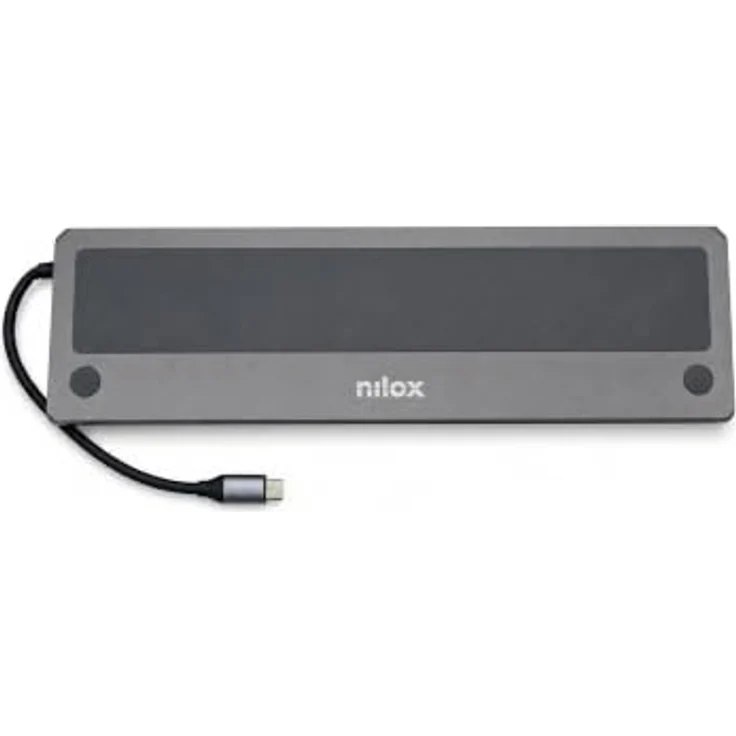Nilox 13 in 1 USB-C Hub, Docking Station in Grau mit Slim Fit Design und Plug & Play Funktion – Bild 1