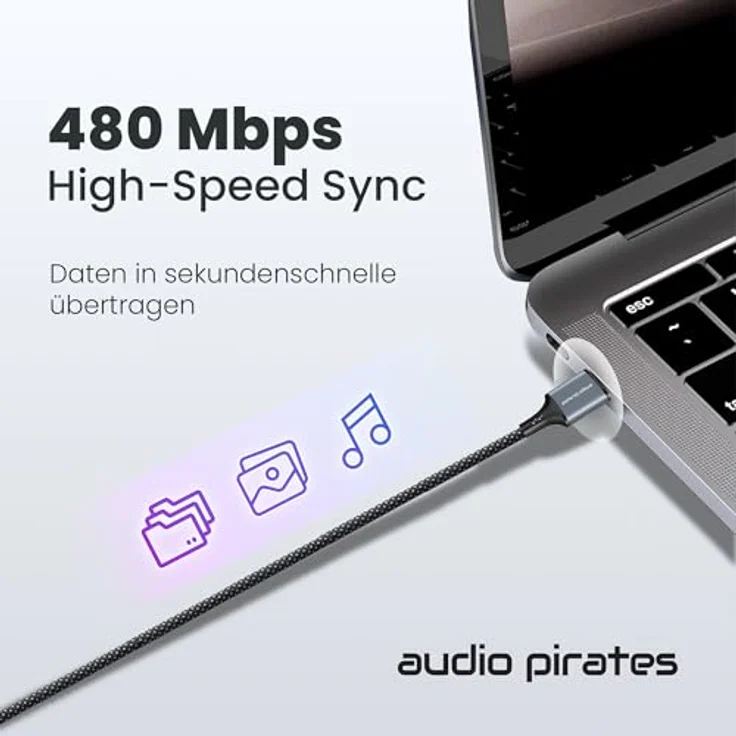 audio pirates USB-C auf USB-A Kabel, 1m/2-Pack, 3A Schnelles Laden, 480 ...