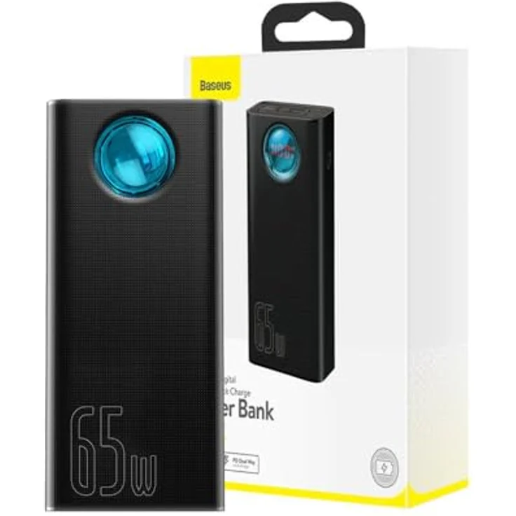 Baseus Powerbank Amblight 30000mAh, 4xUSB, USB-C, 65W (Schwarz) – Bild 1