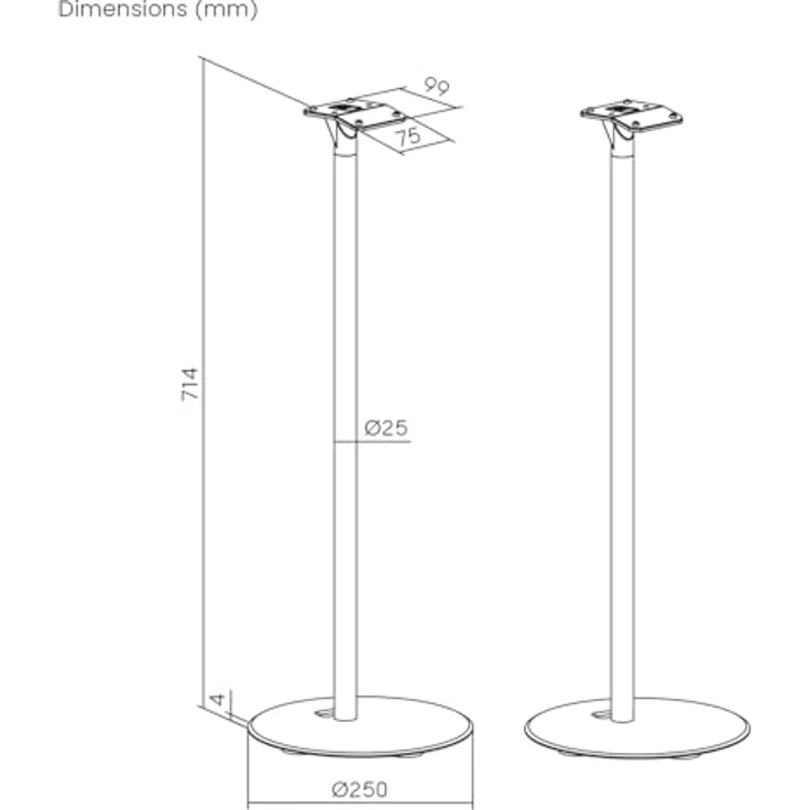 Maclean MC-995 Bodenständer für Sonos ERA 300, Höhe 714 mm, elegantes Design mit Kabelmanagement, stabile Konstruktion, schwarz – Bild 5