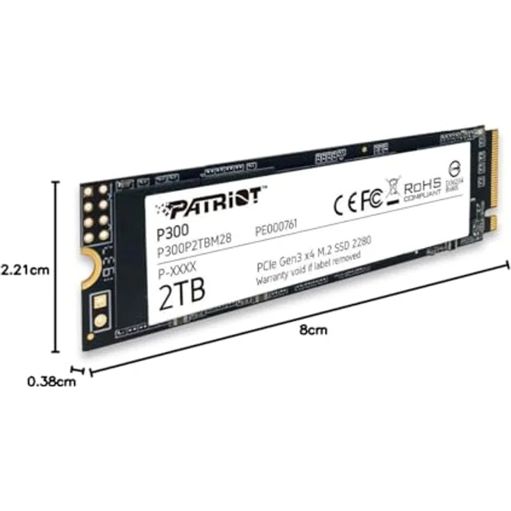Patriot P300 - Solid-State-Disk - 2 TB - intern - M.2 2280 - PCI Express 3.0 x4 (NVMe) (P300P2TBM28) – Bild 6