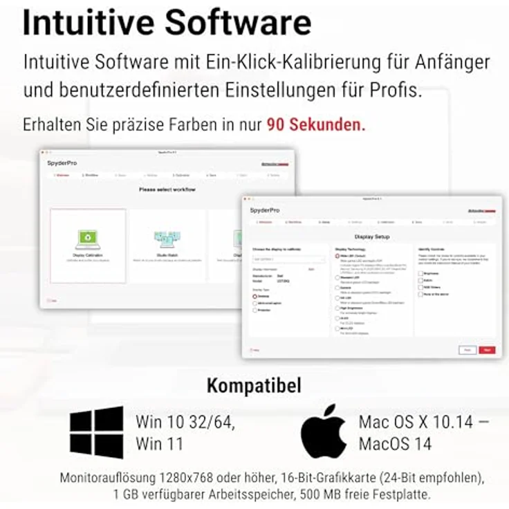 Datacolor SpyderPro – Erweiterte Monitorkalibrierung für optimiertes Farbmanagement, schnelle Kalibrierung in 90 Sekunden, 2024 Version – Bild 3