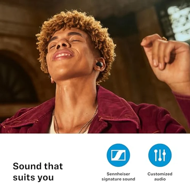 Sennheiser ACCENTUM True Wireless Earbuds - hochkomfortables, ergonomisches Design und 28 Stunden Akkulaufzeit für den ganzen Tag - kristallklarer Sound mit Hybrid ANC und Touch-Interface – Schwarz – Bild 3
