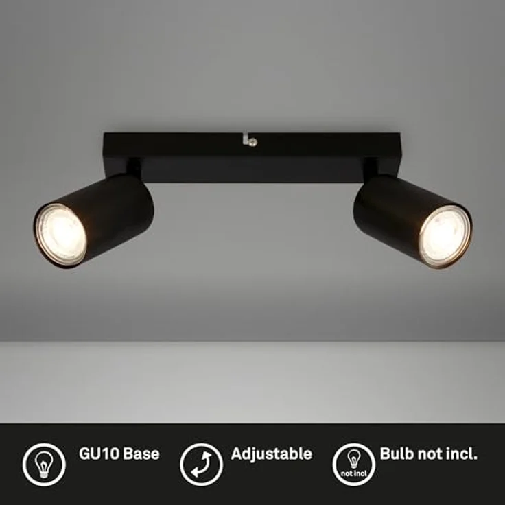 BRILONER Deckenlampe schwenkbar, GU10 Fassung, max. 9 W, 25,5 cm, Schwarz – Bild 2