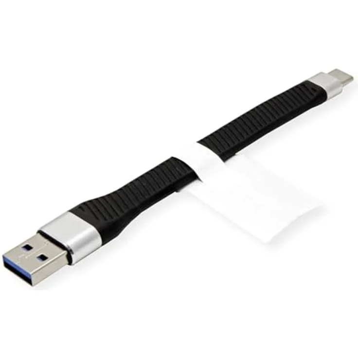 ROLINE USB 3.2 Gen 2 Silikonkabel, C-A, 10 Gbit/s, Emark, schwarz, 11 cm, hochflexibel für Smartphone und MacBook – Bild 4