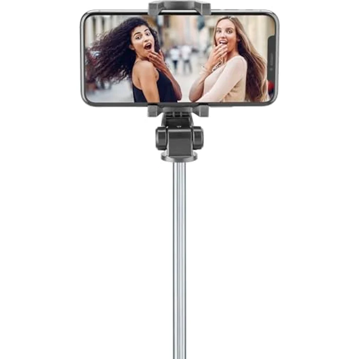 CELLULAR LINE Freedom Bluetooth - Selfie Stick mit Stativ-Funktion, 10 Meter Reichweite, schwarz – Bild 3
