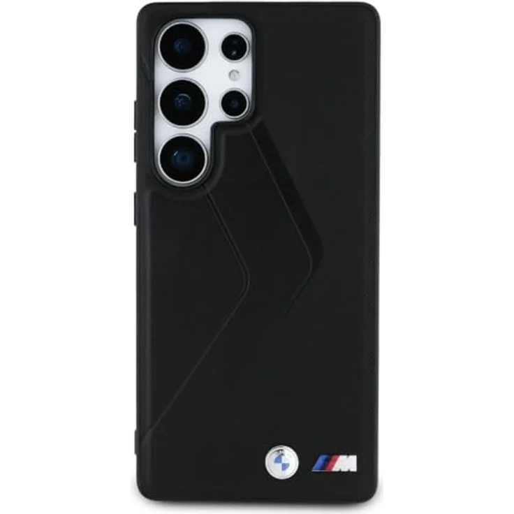 BMW Handyhülle Galaxy S25 Ultra, MagSafe kompatibel, Kunstleder schwarz mit Metall-Logo, 6,9 Zoll, Kantenschutz – Bild 3