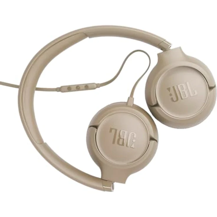 JBL Tune 530 C, Comfort-Fit Wired On Ear Kopfhörer mit Mikrofon, Pure Bass Sound, EQ-Presets, USB-C Konnektivität, faltbares Design, verwicklungsfreies Kabel, Beige – Bild 4