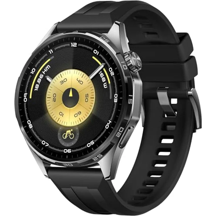 Huawei Watch GT 6, 46mm Smartwatch in Grau mit schwarzem Armband und umfangreichen Fitness-Features – Bild 2