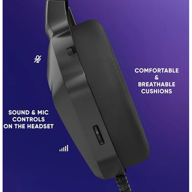 Oniverse Meteor Gaming-Headset, kabelgebunden, mit 50 mm Lautsprechern, verstellbarem Mikrofon, LED-Beleuchtung, kompatibel mit PS5, PS4, Switch, Xbox, PC und Mac, in Carbon Black oder Frost White – Bild 3