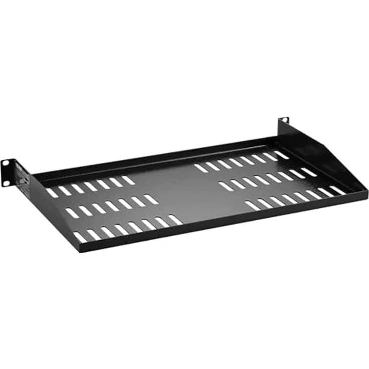 VEVOR 2er-Set 1U Fachboden aus Kohlenstoffstahl, 254 mm Tiefe, 22,68 kg Tragfähigkeit, optimierte Luftzirkulation für 482,6 mm Netzwerkschrank – Bild 4