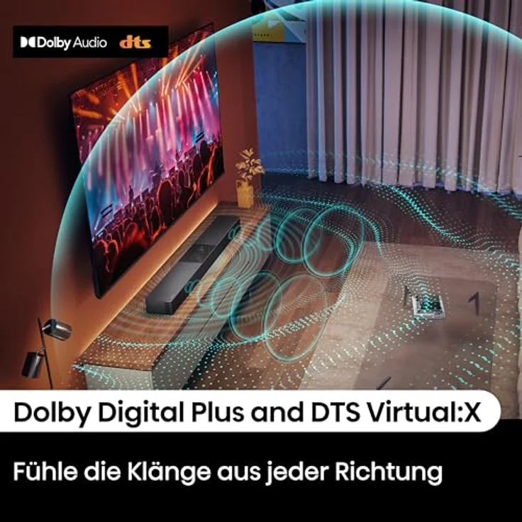 Hisense HS2000 2.1 Kanal Soundbar mit integriertem Subwoofer, 240W, Dolby Audio, Bluetooth, HDMI ARC/Optical/AUX/USB, Schwarz – Bild 4