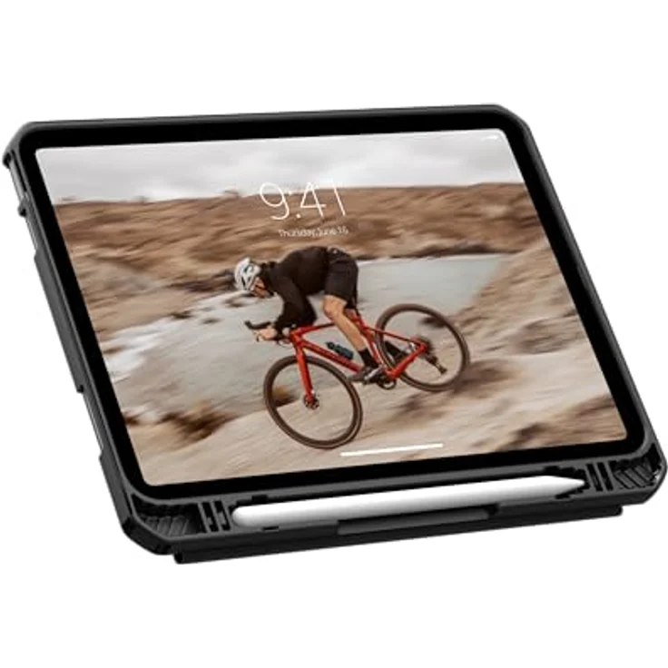 URBAN ARMOR GEAR Essential Folio Case Apple iPad 10,9 Zoll (10. Generation 2022) Hülle [Wake/Sleep Funktion, Apple Pencil/Logitech Crayon Stift-Halter, Standfunktion] Ice/schwarz (transparent) Tablet-Tasche – Bild 3