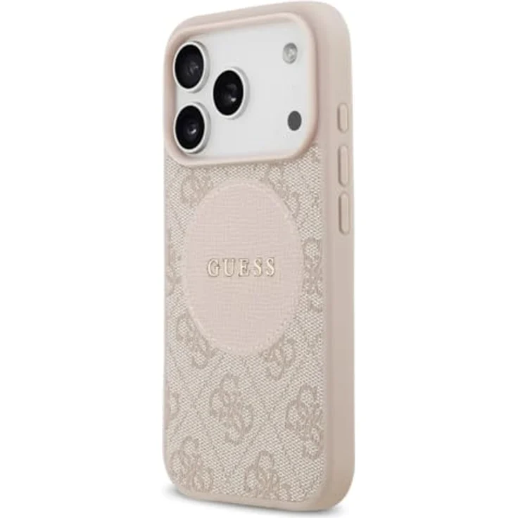 CG MOBILE Guess 4G Circle Classic Logo, MagSafe-kompatible TPU/PC Kunstleder Hülle für iPhone 17 Pro Max, Pink – Bild 4