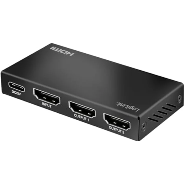 LogiLink HD0066, HDMI Splitter 1x Eingang und 2x Ausgänge, 4K/60 Hz, HDCP 2.2, EDID, HDR, Downscaler, Metallgehäuse – Bild 4