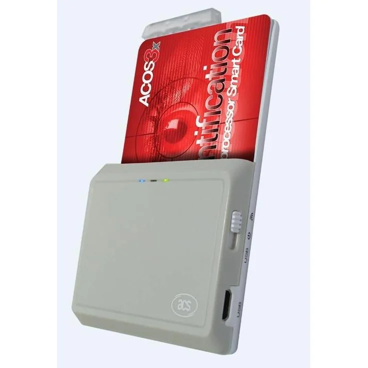 ACS ACR3901-S1 Bluetooth Speicherkartenlesegerät, USB 2.0, Weiss, kabelloser Betrieb, kompatibel mit Windows, Linux, Mac und Android