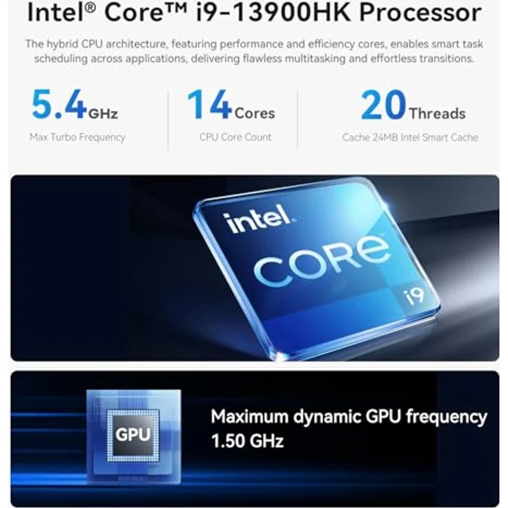 Beelink SEi13 Pro Mini PC, Intel Core i9 13900HK (14 Kerne, bis zu 5,4 GHz), 32GB LPDDR5X, 1TB M.2 PCIe 4.0 SSD, Triple Display, HDMI/USB-C/DP, WiFi 6, BT5.2 – Bild 3