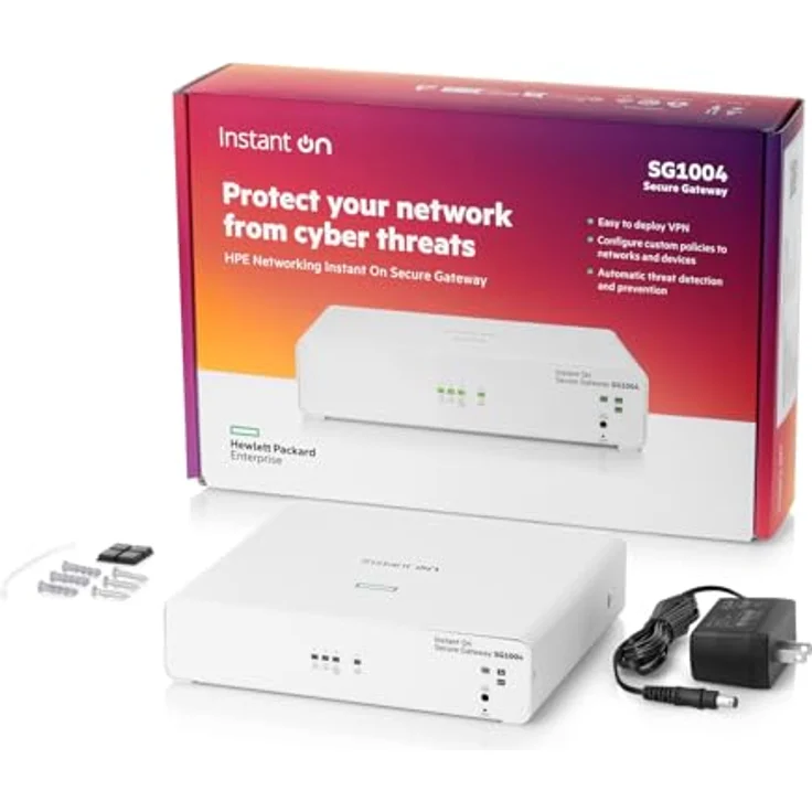 HPE Networking Instant On Secure Gateway SG1004, 4-Port 1G Smart-Managed Gateway mit 940 Mbit/s Durchsatz, Wandmontage, EU-Kabel – Bild 2