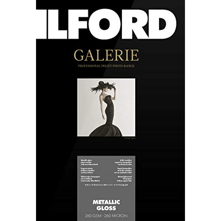 Ilford GALERIE Prestige Metallic Gloss A4 Druckerpapier, 25 Blatt, 260 g/qm für hochwertige Fotoreproduktionen – Bild 1