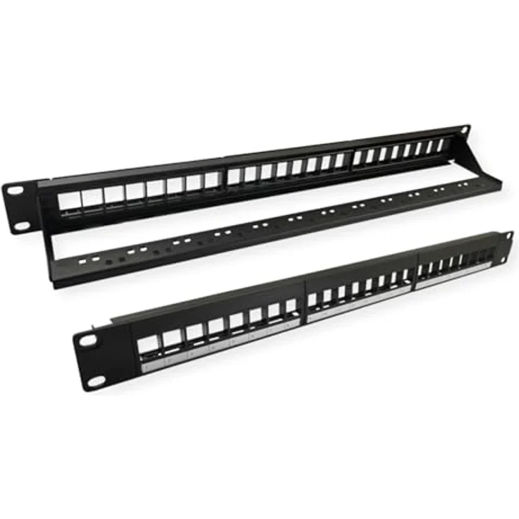 VALUE 19"-Keystone-Modulträger, 24 Ports, ungeschirmt, 1HE, dreiteilig, schwarz – Bild 5