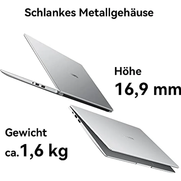 HUAWEI MateBook D15 Laptop| 11. Generation Intel Core i5-1155G7-Prozessor mit 8 GB RAM + 512 GB SSD Speicher|15,6 Zoll Ultrabook mit Eye Comfort FullView Display| Metallgehäuse Mystic Silver – Bild 3