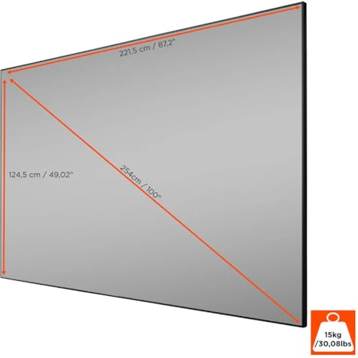 Celexon CLR HomeCinema Performance UST Hochkontrast-Rahmenleinwand 100" (16:9), Leinwand in matt-schwarz – Bild 2