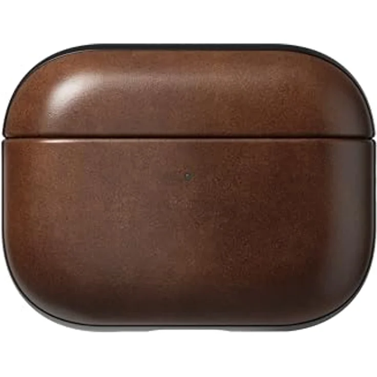 Nomad Modern Leather Case für AirPods Pro (3. Generation), Echtleder und Polycarbonat, kabelloses Laden, Rustic Brown – Bild 1