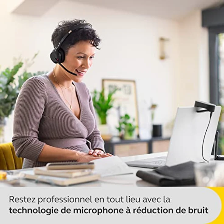 Jabra Evolve2 55 - schnurloses Stereo-Headset mit Jabra Air Comfort - Mikrofone mit Geräuschunterdrückung und ANC - für MS Teams zertifiziert, mit anderen Plattformen kompatibel - Schwarz – Bild 5