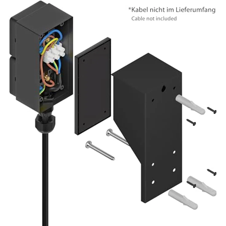 ledscom.de Aufputz Steckdose PIWI, 2-fach für Außen, IP44, anthrazit, senkrecht, mit Klappdeckeln – Bild 3