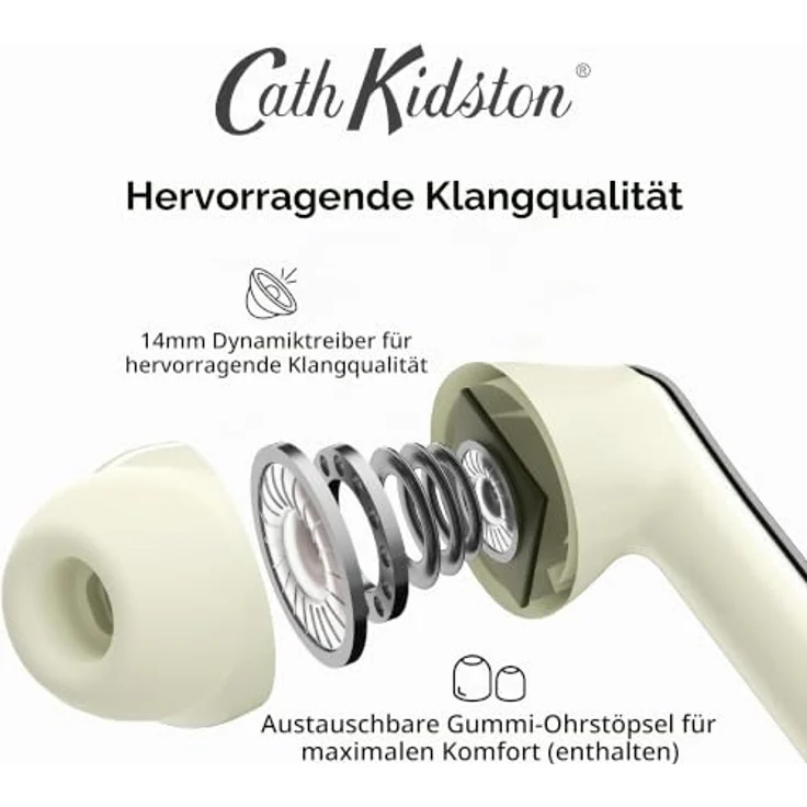 VQ View Quest VQSKYLARKCKD, Kabellose TWS Ohrhörer mit Bluetooth 5.3 und ENC-Technologie, Ditsy Weiß – Bild 5