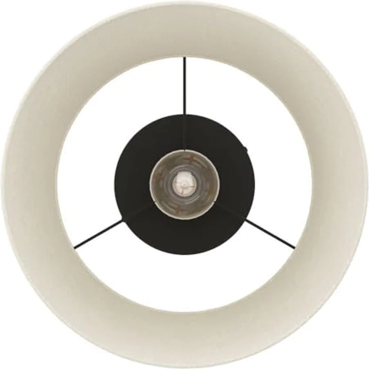 EGLO Deckenlampe Febres, Wohnzimmerlampe aus Metall in Schwarz und Bouclé Stoff in Weiß, E27 Fassung, Ø 35 cm – Bild 5