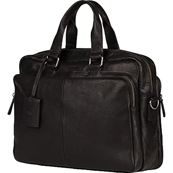 Burkely Antique Avery (15.60"), Notebooktasche, Schwarz - Luxuriöse Laptop-Tasche aus Pull-Up-Leder mit gepolstertem Laptopfach – Bild 2