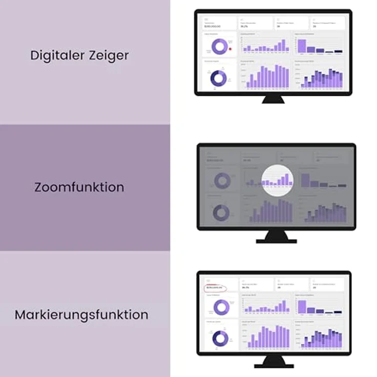 Marmitek WPR-400, Kabelloser Presenter mit digitalem Laserpointer, Air-Maus Funktion, Zoom, 30 Meter Reichweite, USB-Empfänger, stabil im Metallgehäuse, wiederaufladbarer Akku – Bild 2