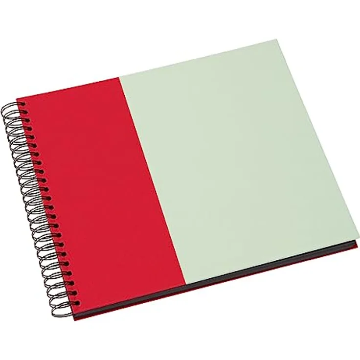 Semikolon 364849 Spiral Album Cutting Edge – 37,5x30,1 cm – Fotoalbum, 90 Seiten schwarz, Fotobuch, cherry pistachio