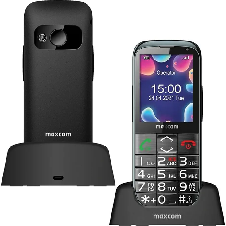 Maxcom MM 724 VoLTE 4G Comfort Telefon, Schwarz, mit 220x176 Pixel Display und Bluetooth 5.1