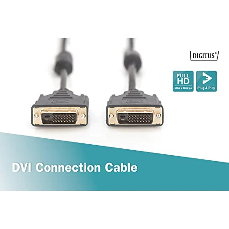 ASSMANN Monitor Anschlusskabel DVI 5m Dual Link 2Ferrit Kerne bulk 24+1 AWG28 max. 2560x1600 (AK-320101-050-S) – Bild 5