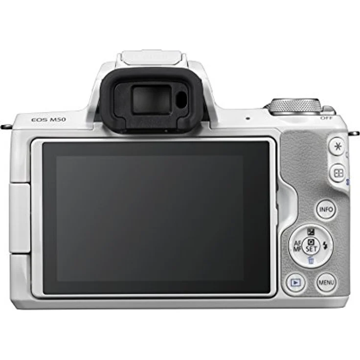 Canon EOS M50 spiegellose Systemkamera (24,1 MP, dreh- und schwenkbares 7,5 cm (3 Zoll) Touchscreen LCD-Display, APS-C CMOS-Sensor, Digic 8, 4K Video, OLED EVF, WLAN, Bluetooth) Gehäuse, weiß – Bild 3
