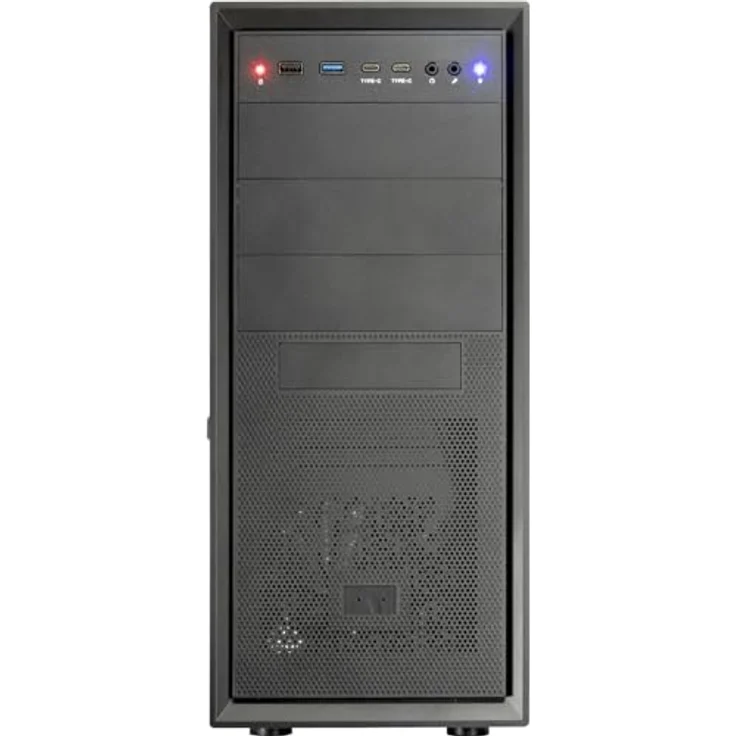Inter-Tech IT-8862 PLAID ATX-Gehäuse, modernes Design mit USB-C 3.2 Gen2, integrierter Card Reader und Schlüsselschalter – Bild 2