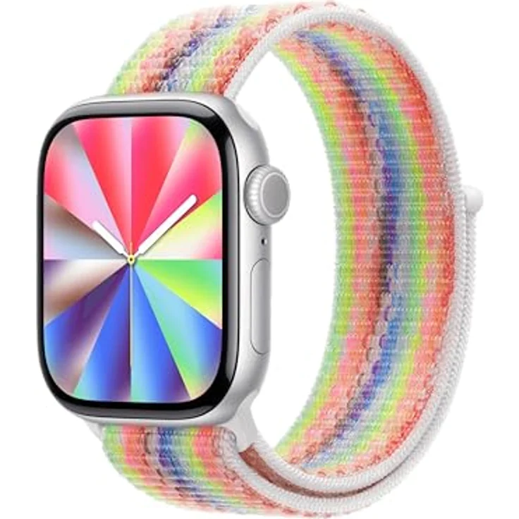 Apple Sport Loop Armband Pride Edition 2026, für Apple Watch 46mm, atmungsaktives Nylongewebe, 82 % recycelte Materialien – Bild 3