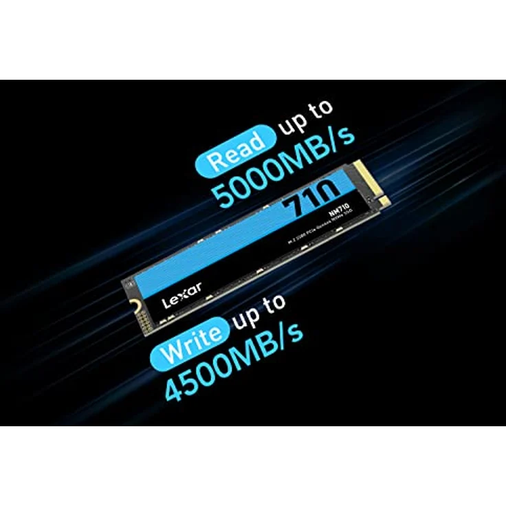 Lexar NM710 1TB SSD, M.2 2280 PCIe Gen4x4 NVMe Interne SSD, Bis zu 5000 MB/s Lesen, 4500 MB/s Schreiben, Internes Solid-State-Laufwerk für PC, Laptop und Gamer (LNM710X001T-RNNNG) – Bild 2