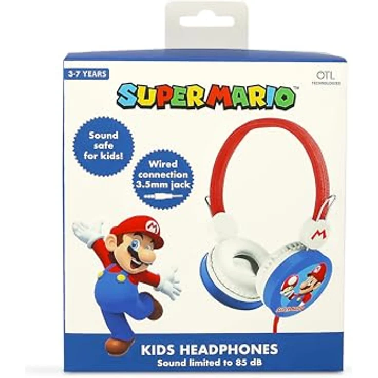 OTL Technologies Super Mario Core Kabelgebundene Over-Ear-Kopfhörer für Kinder, 3,5 mm Anschluss, Lautstärkebegrenzung auf 85 dB, geeignet für 3-7 Jahre – Bild 3