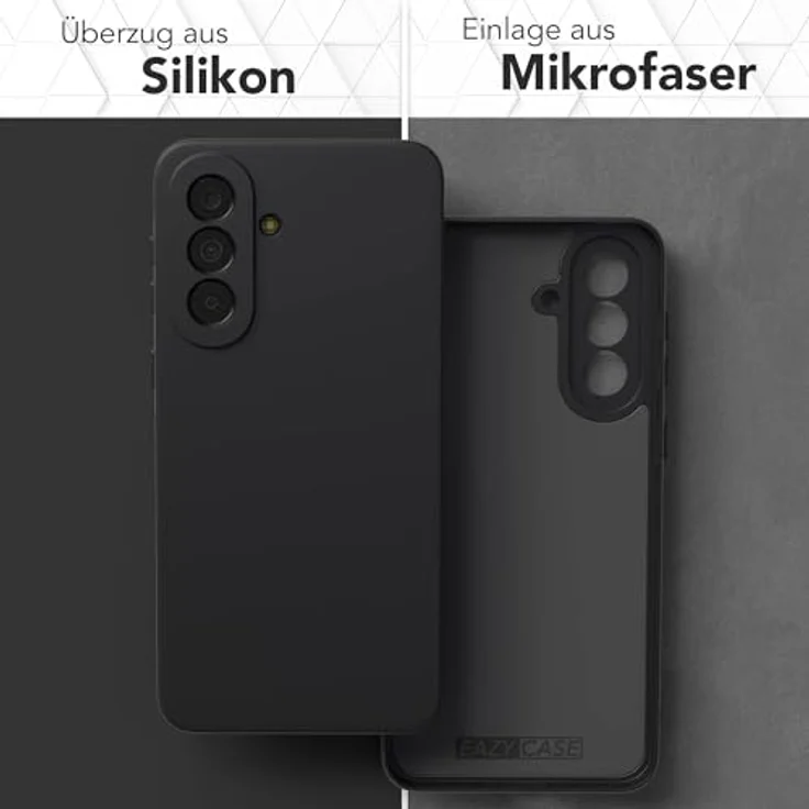 EAZY CASE Silikonhülle für Galaxy A37, stoßfeste Schutzhülle mit Kameraschutz, dünn und mattschwarz, TPU Phone Bumper, kratzfest, kabellos ladbar – Bild 3