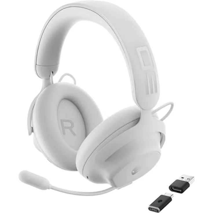 Alienware Pro Wireless-Gamingheadset – Kabellos, 50-mm-Graphen-Treiber, KI- & ANC-Geräuschunterdrückung, Dual-Mikrofone, E-Sport-optimiert, Lunar Light – Bild 1
