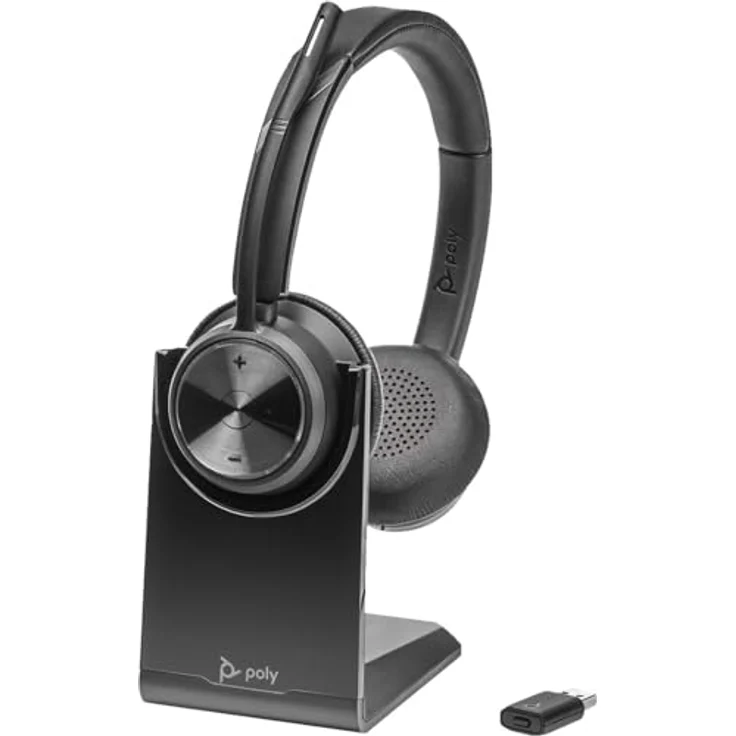 Plantronics Poly DECT Headset Savi 7320 UC binaural, Schwarz - Hochwertige Abmessungen, Langlebig, Flexible Gestaltung – Bild 1