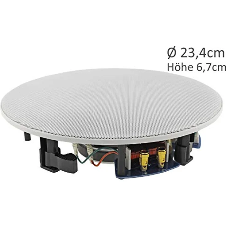 Einbaulautsprecher ''CTE-30W '', 2-Wege 80W, 8Ohm, 234x67mm, Rund, weiß – Bild 4