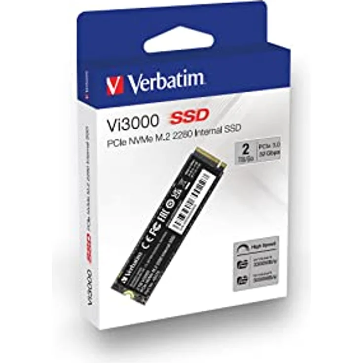 Verbatim Vi3000 NVMe M.2 Internal SSD, internes SSD-Laufwerk mit 2 TB Datenspeicher, Solid State Drive mit PCIe Gen 3 Schnittstelle, schwarz – Bild 5