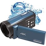 Easypix Aquapix WDV5630, Wasserfester Camcorder mit 13 MP Sensor, 4K Video und 18-fachem Zoom, GreyBlue